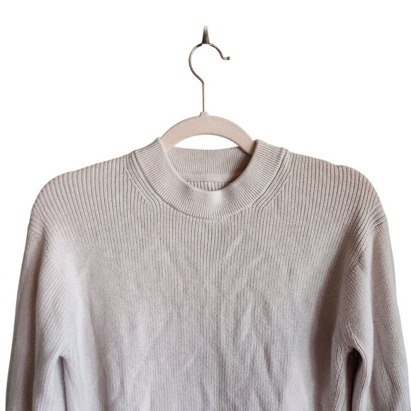 Lululemon Sweater 0 XS Off White Opal Merino Wool Blend Ribbed Crewneck - Picture 2 of 9